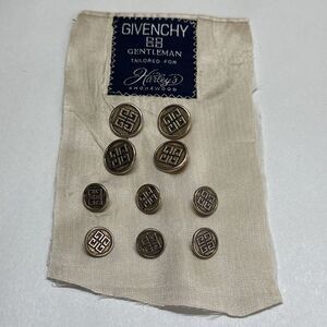 Vintage Givenchy  Logo Gold Style Metal Replacement Blazer Buttons Set Of 10